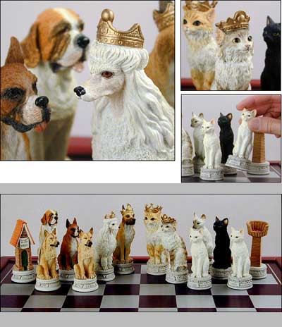 DOG & CAT 4 inch Chess Set